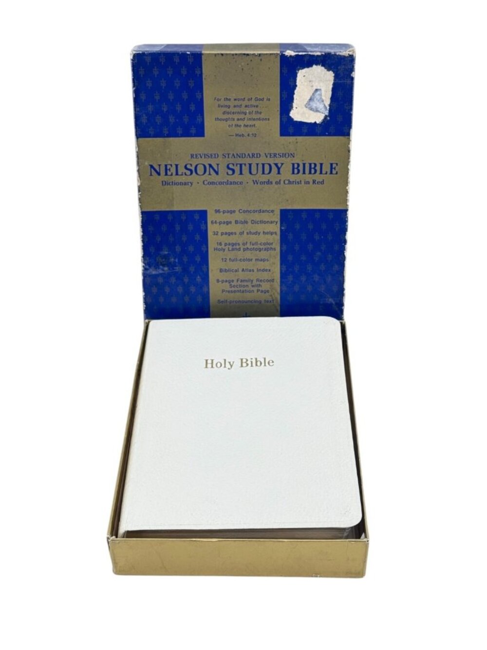 Nelson Study Bible White Leather Red Letter Edition Concordance Dictionary READ